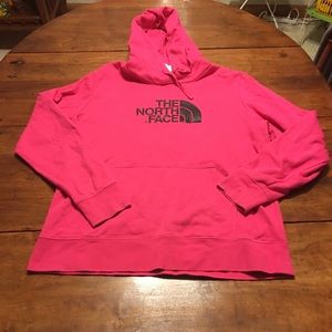 North face pullover hoodie pink black XL X Large
